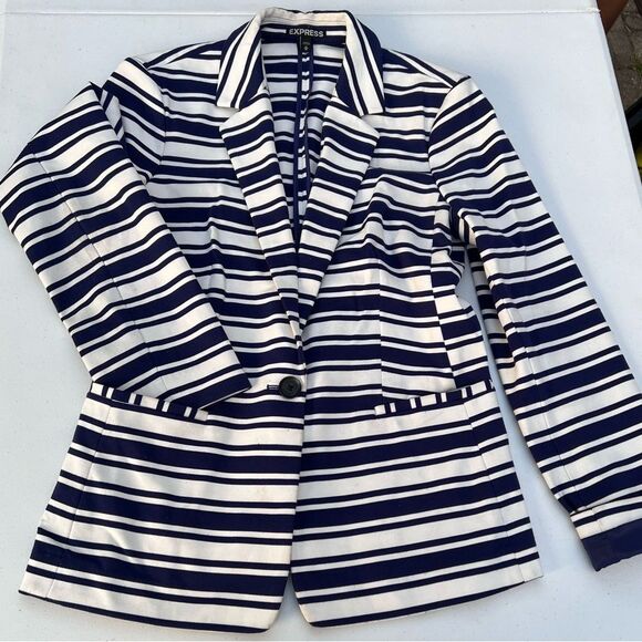 Express Navy and White Striped Apparel - Picture 4 of 6